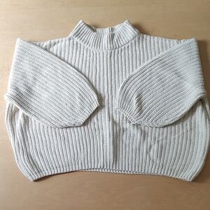 RVCA Women’s Cream Ribbed Mock Neck Pullover